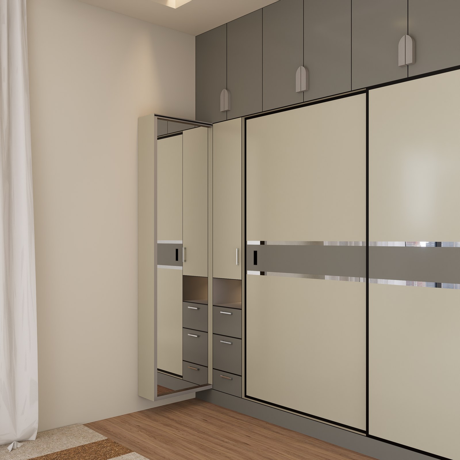 Interior idea for a built-in wardrobe